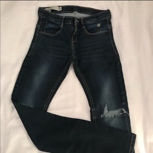 stylish blue skinny jeans